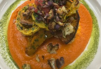 Roasted Cauliflower Steak Sweet Potato & Carrot Puree